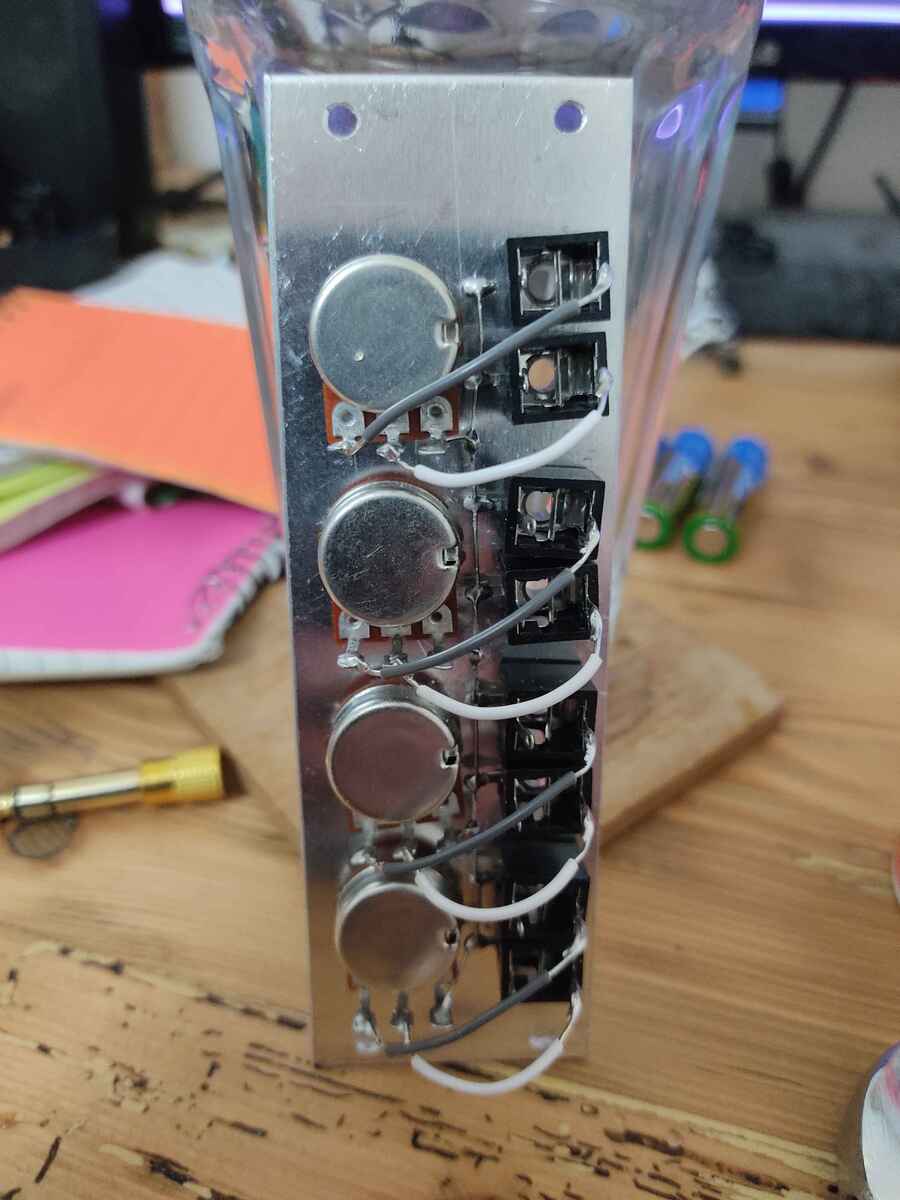 rear view of the module. its nothing but pots, jacks, and panel wiring back here! rear view of the module. its nothing but pots, jacks, and panel wiring back here!